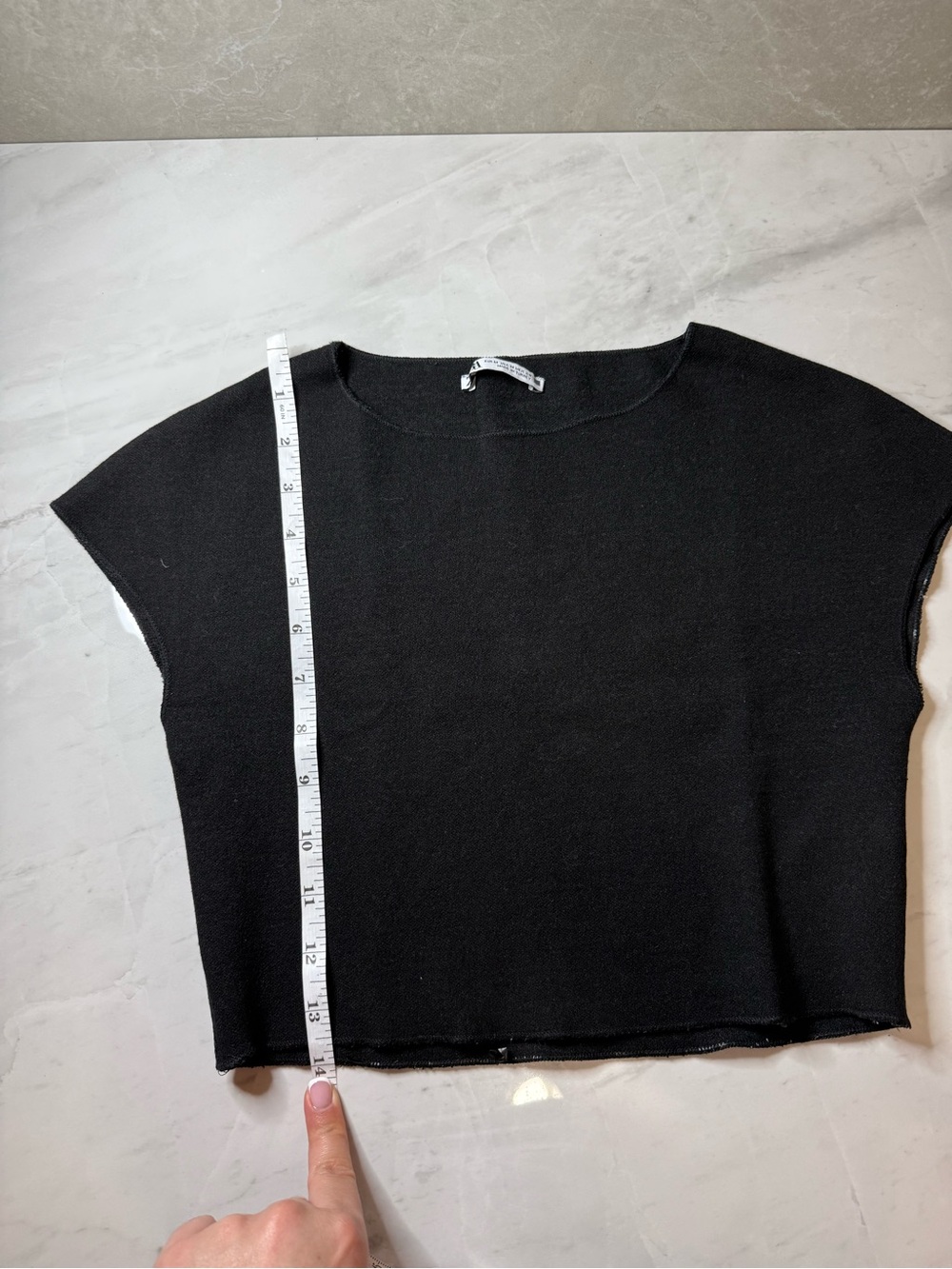 Zara Black Cropped Knit Top